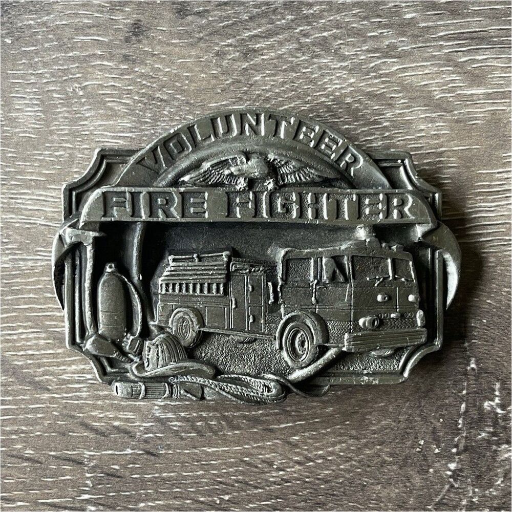 1989 Siskiyou Buckle Co Volunteer Fire Fighter Belt Buckle
